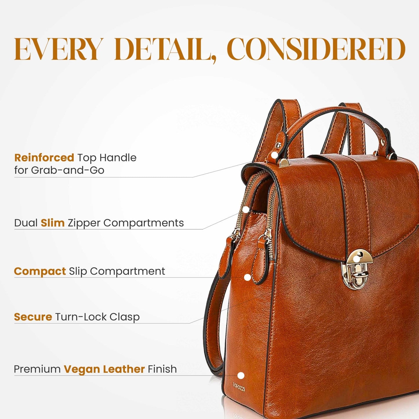 Layla Tablet Backpack, Brown Handbags and Purses - Rofozzi