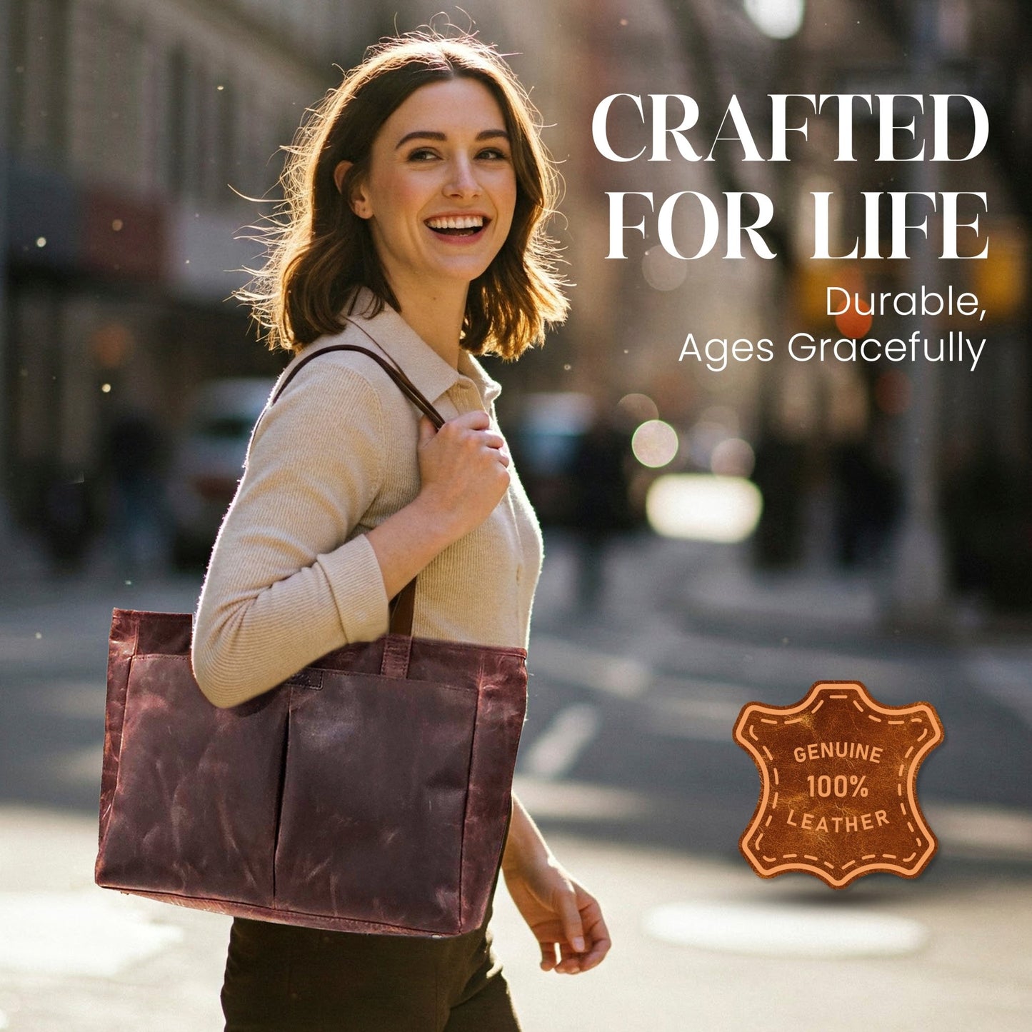 Voyager Leather Laptop Tote Bag