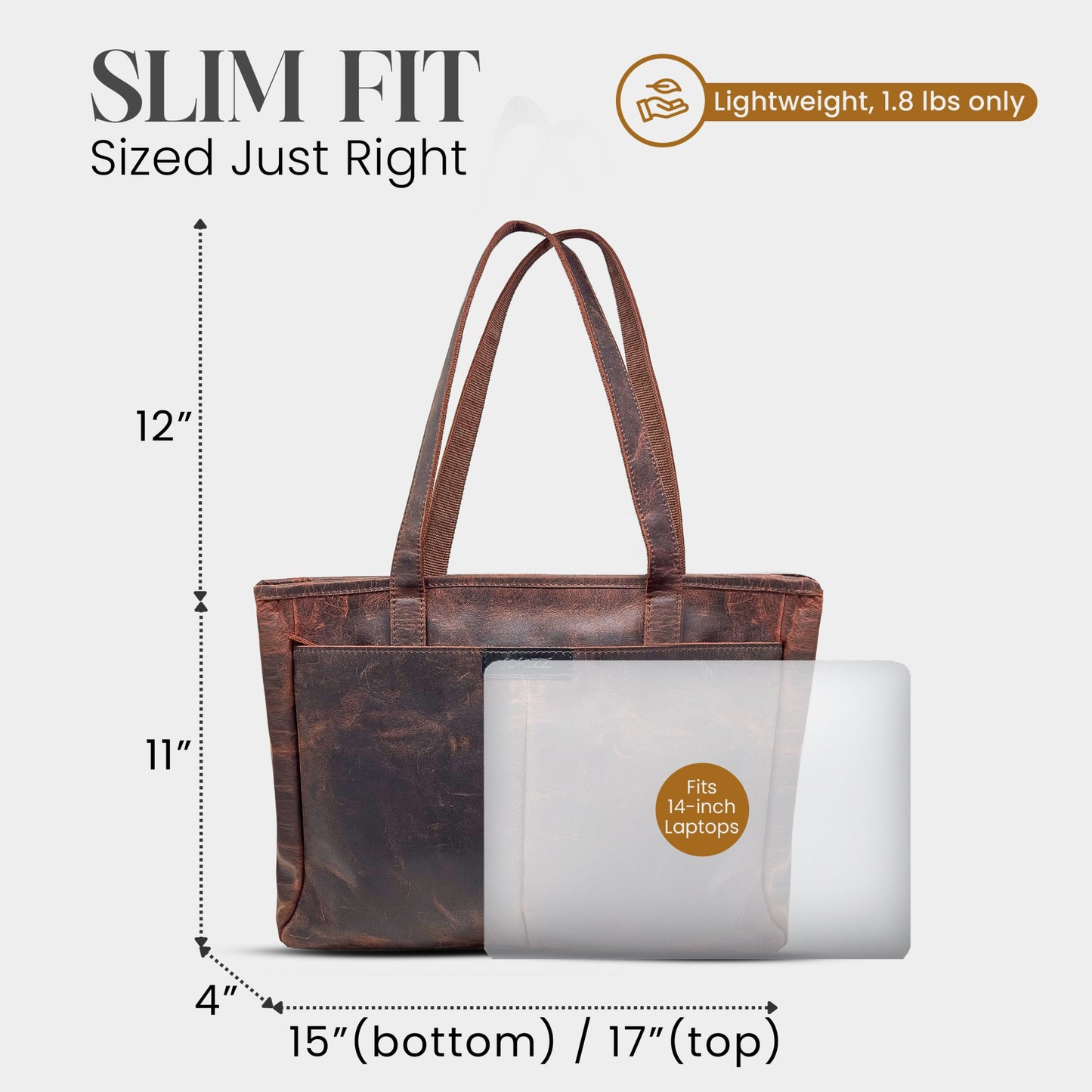 Voyager Leather Laptop Tote Bag