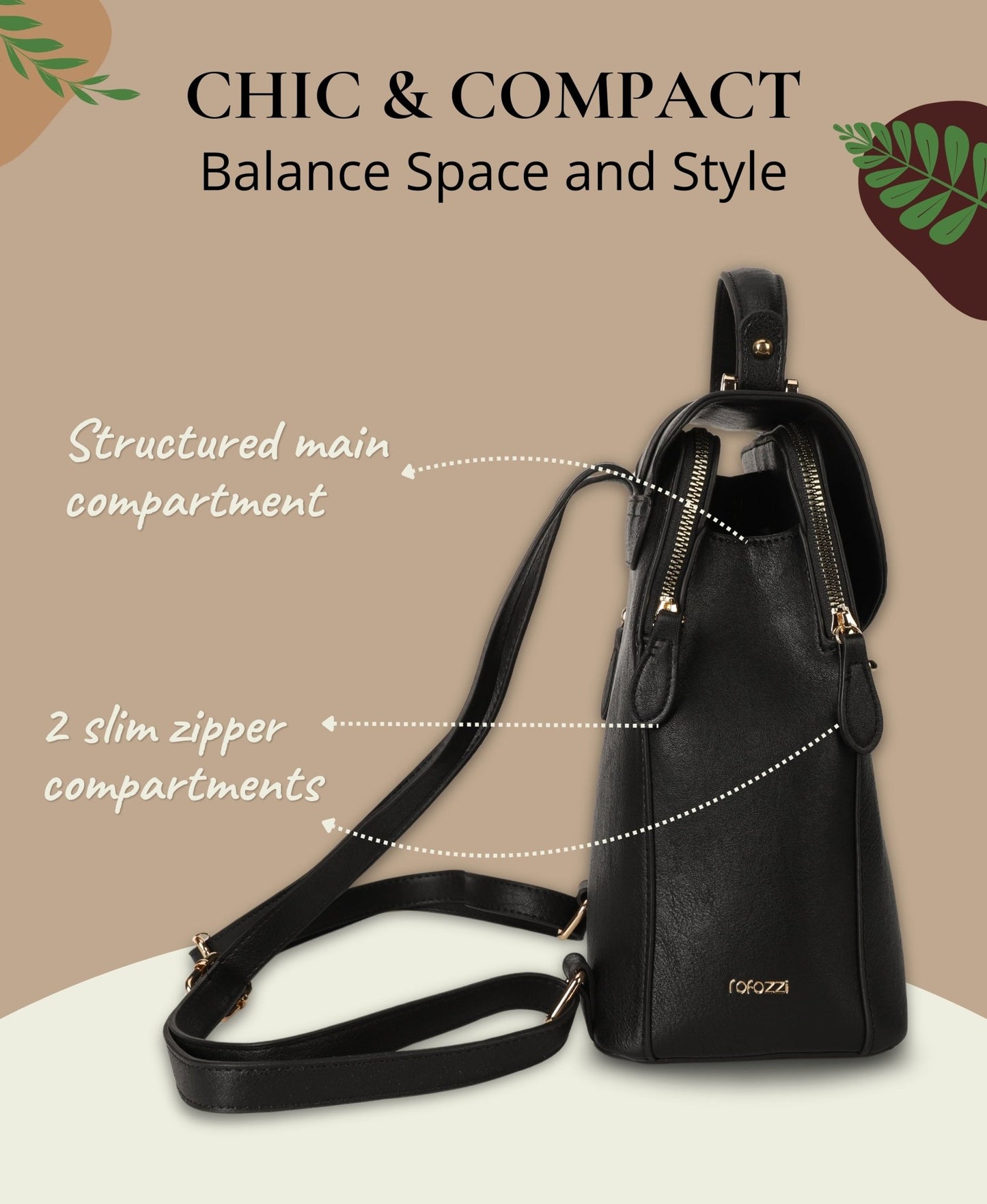 Layla Tablet Backpack, Black Handbags and Purses - Rofozzi