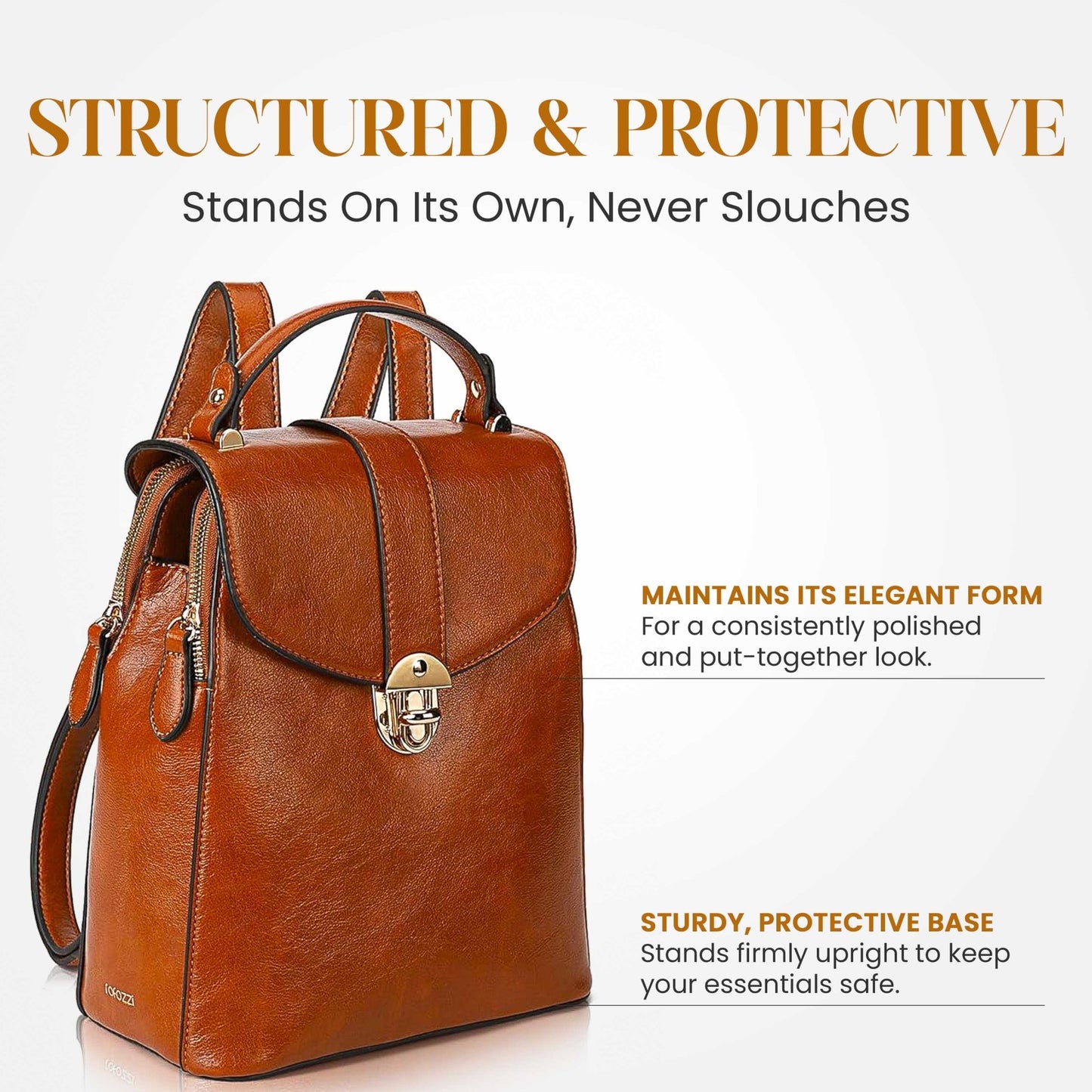 Layla Tablet Backpack, Brown Handbags and Purses - Rofozzi