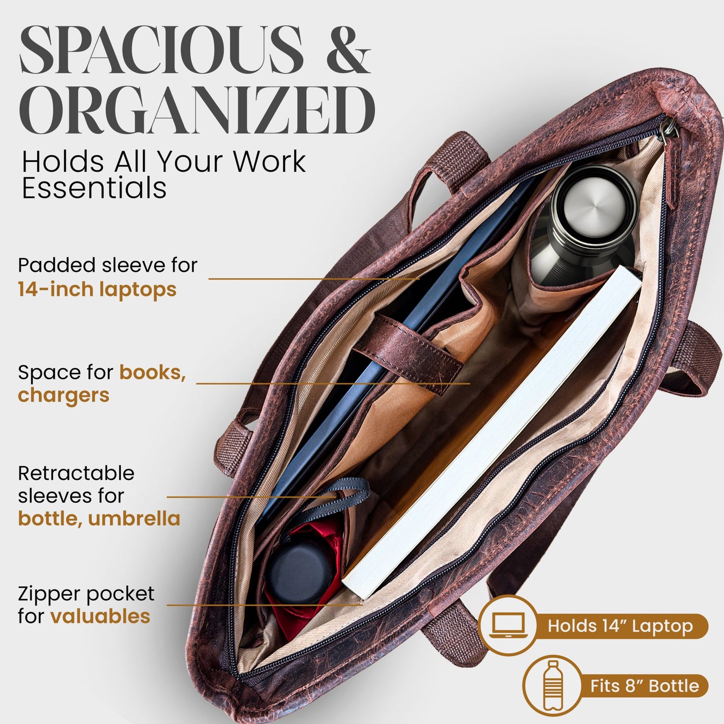 Voyager Leather Laptop Tote Bag