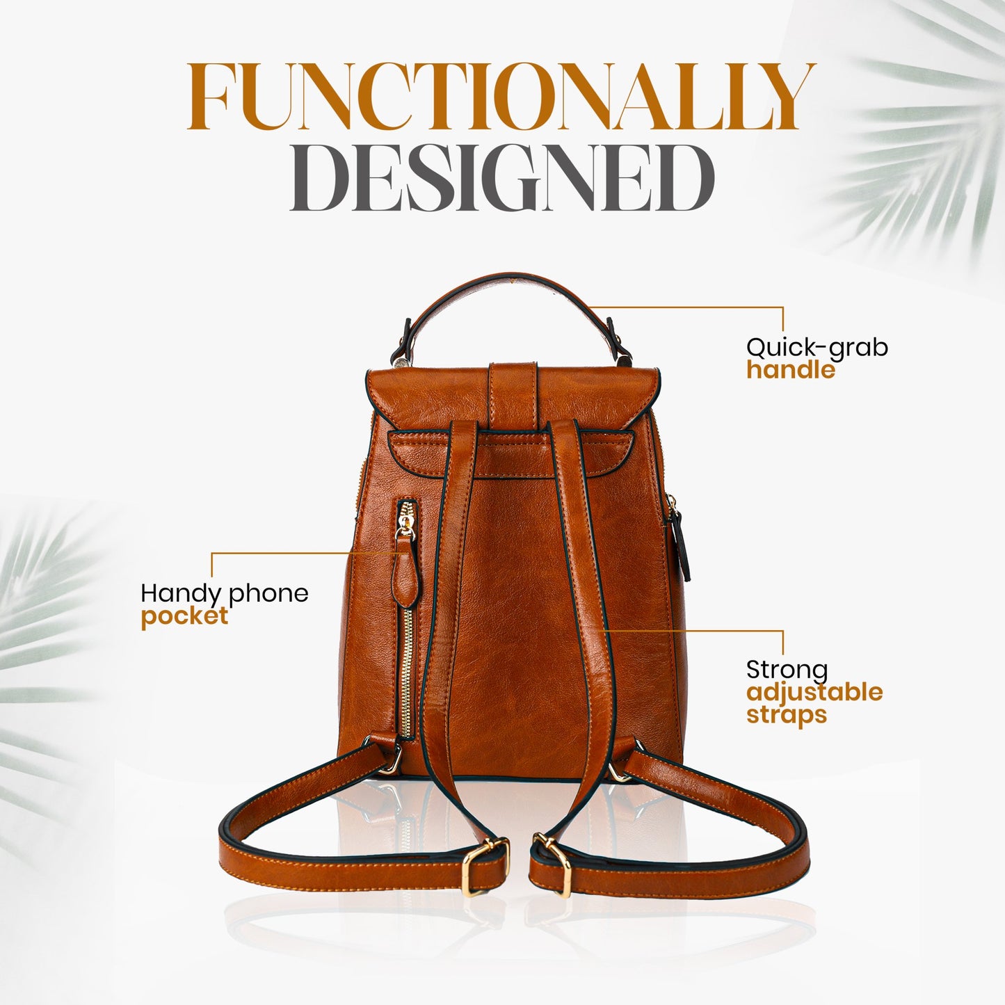 Layla Tablet Backpack, Brown Handbags and Purses - Rofozzi
