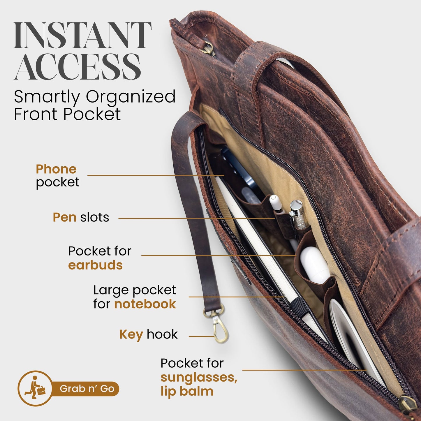 Voyager Leather Laptop Tote Bag