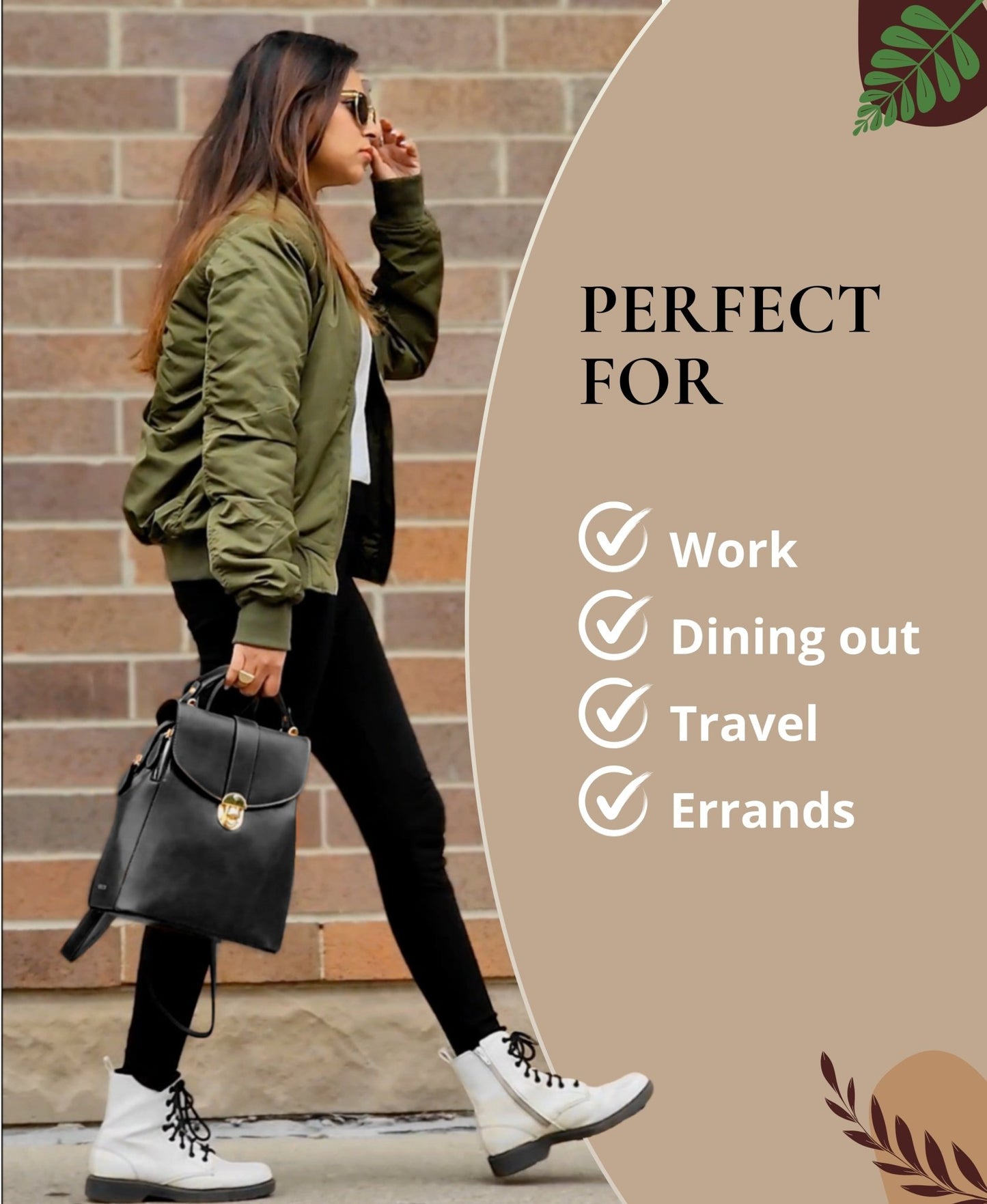 Layla Tablet Backpack, Black Handbags and Purses - Rofozzi