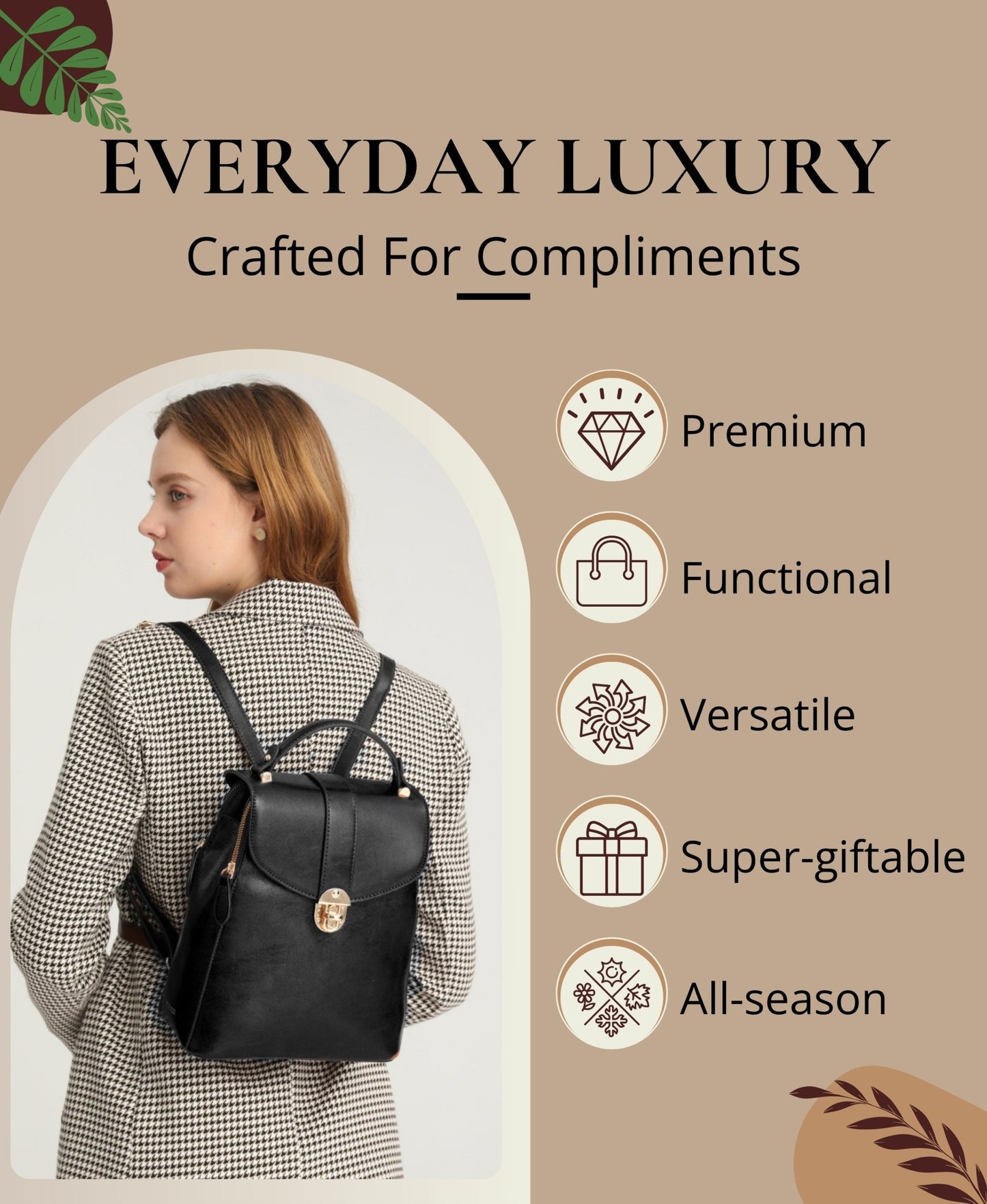 Layla Tablet Backpack, Black Handbags and Purses - Rofozzi