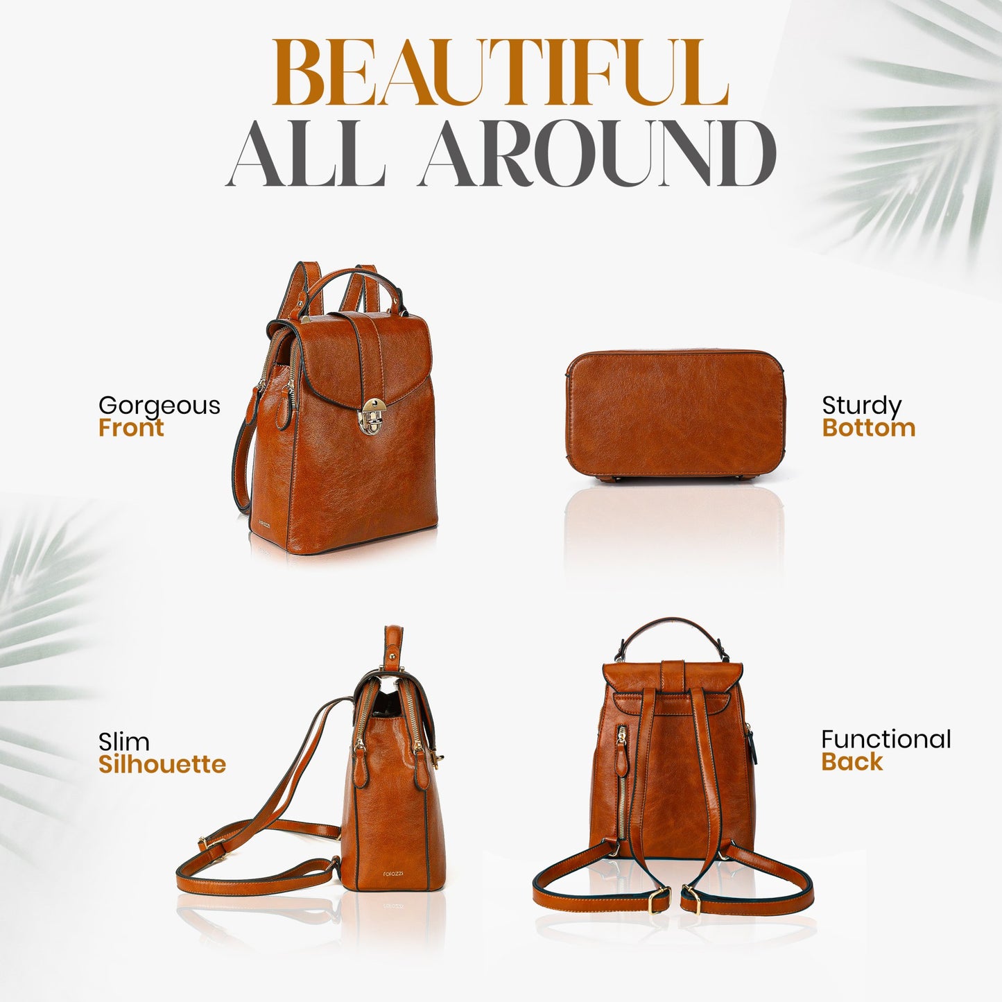 Layla Tablet Backpack, Brown Handbags and Purses - Rofozzi