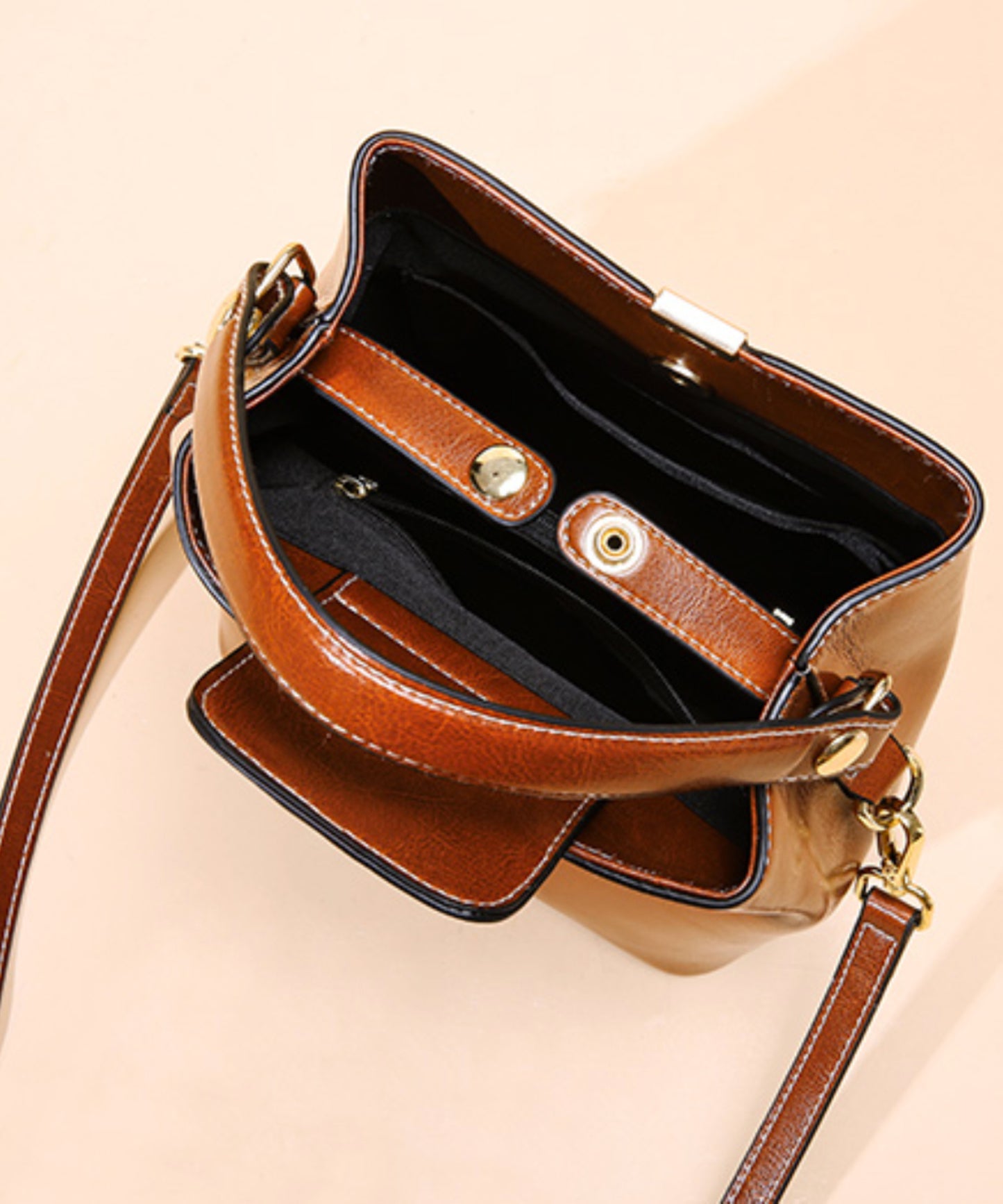 Rofozzi Terra Small Structured Leather Bucket Bag