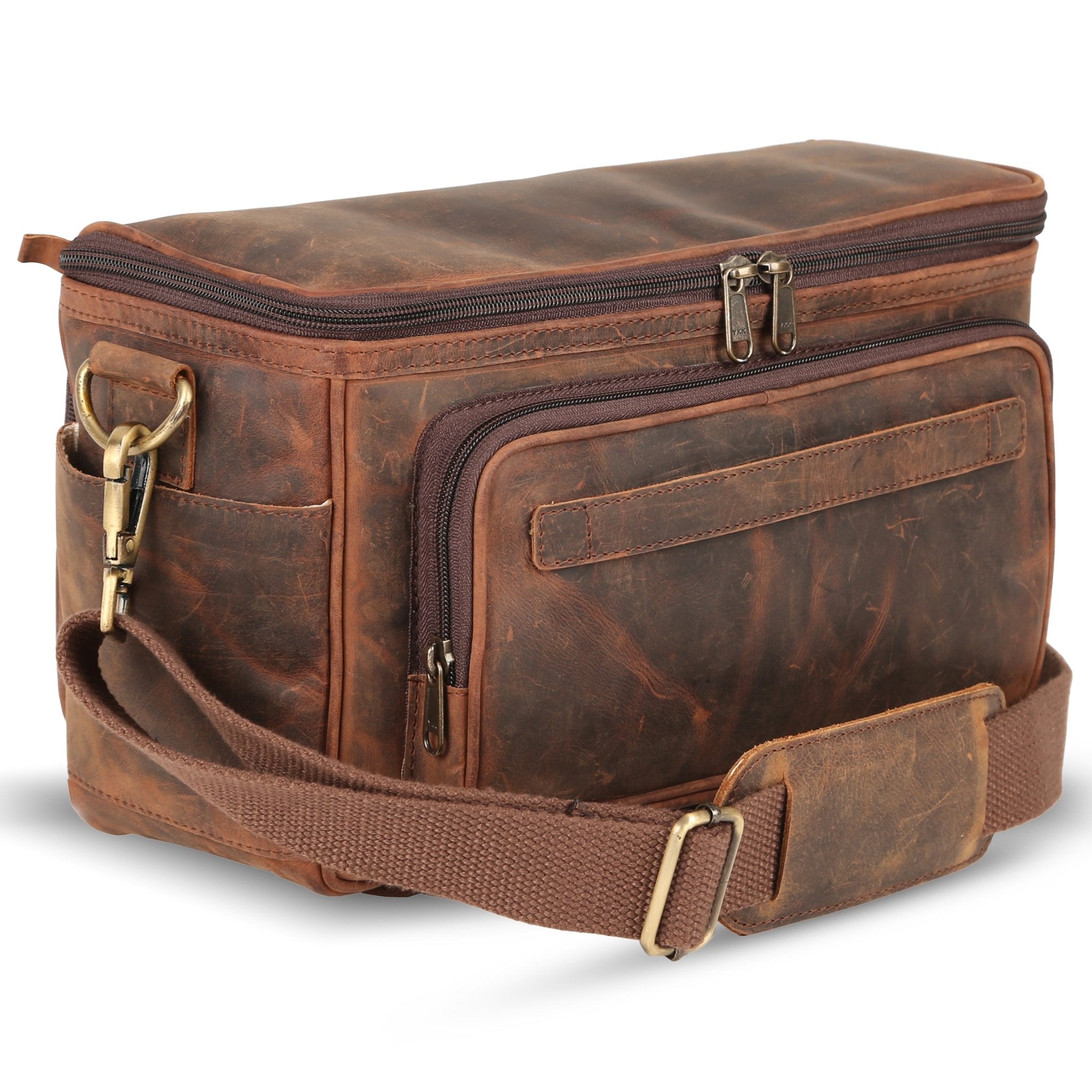 Rofozzi Ranger Vintage Full-Grain Leather Camera Messenger Bag