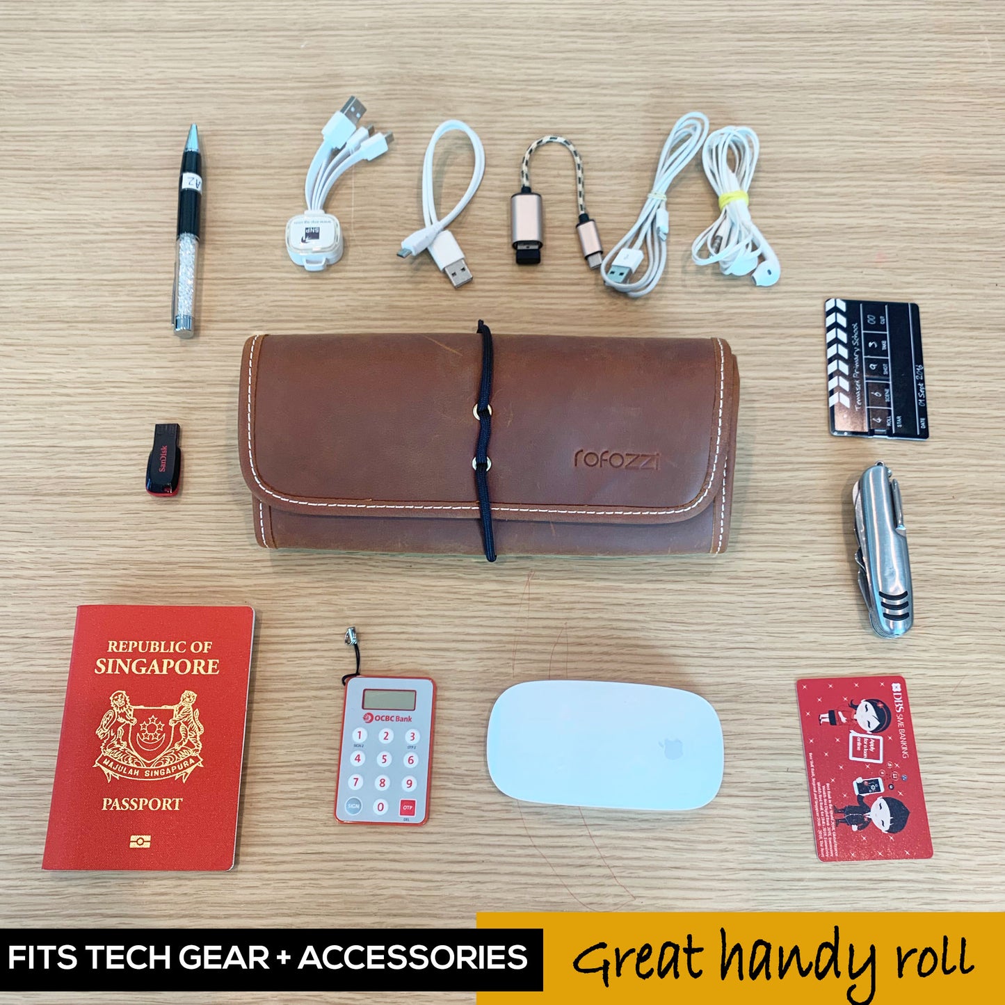 Sleek Tech Organizer - Tan