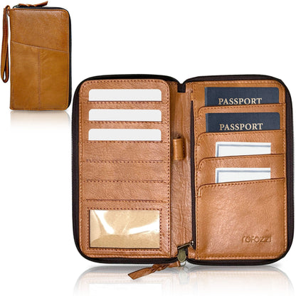 Navigator Leather Passport Holder for Travel Wallet - Rofozzi