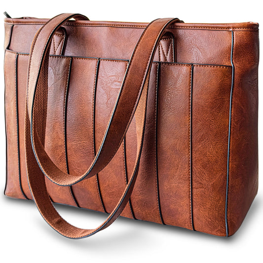 Vegan Leather Laptop Tote Bag for Women – 14 Inch Totes - Rofozzi