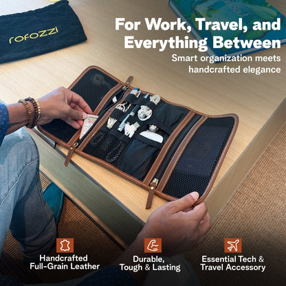Scout Leather Roll - Up Cable Organizer Cable Organizers - Rofozzi