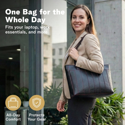 Vegan Leather Laptop Tote Bag for Women – 14 Inch Totes - Rofozzi