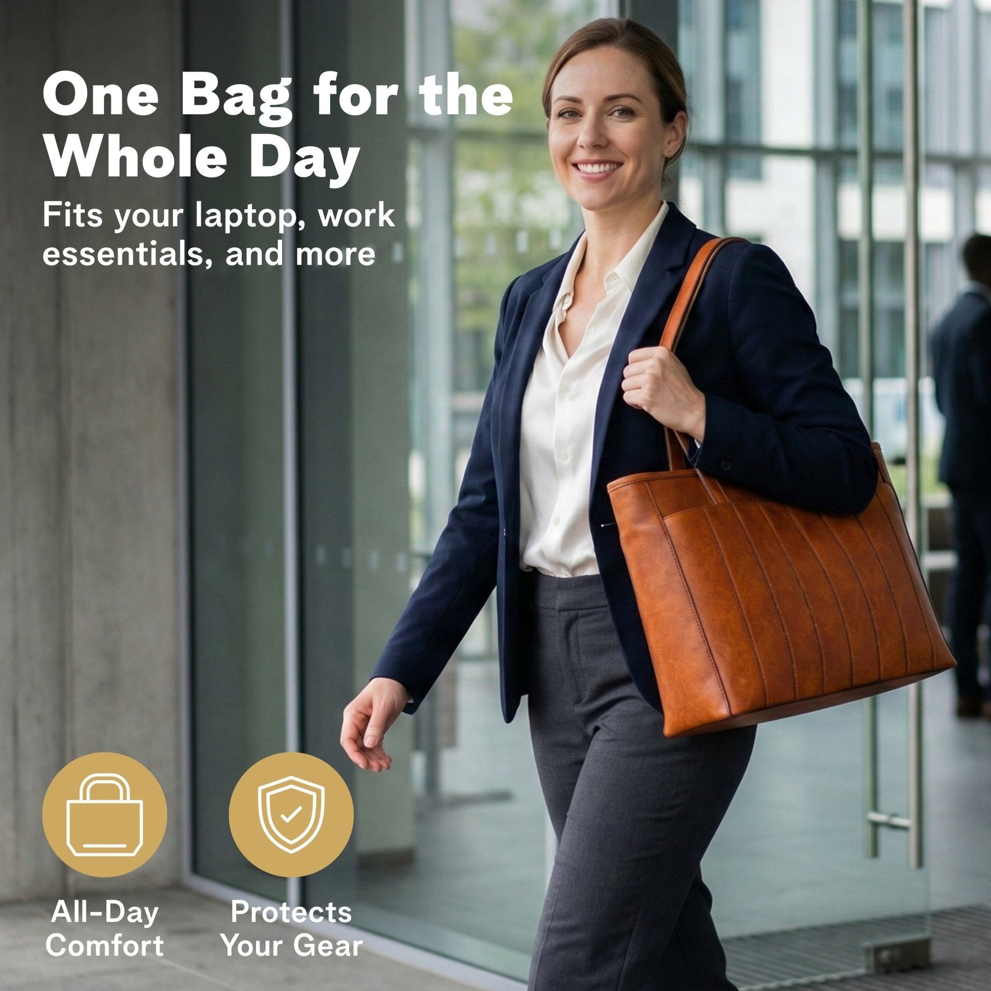 Vegan Leather Laptop Tote Bag for Women – 14 Inch Totes - Rofozzi