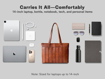 Vegan Leather Laptop Tote Bag for Women – 14 Inch Totes - Rofozzi