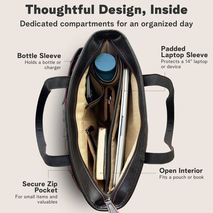 Vegan Leather Laptop Tote Bag for Women – 14 Inch Totes - Rofozzi