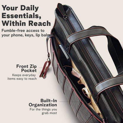 Vegan Leather Laptop Tote Bag for Women – 14 Inch Totes - Rofozzi