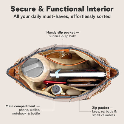 Nova Bucket Bag for Women (Brown) Handbags and Purses - Rofozzi