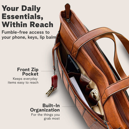 Vegan Leather Laptop Tote Bag for Women – 14 Inch Totes - Rofozzi