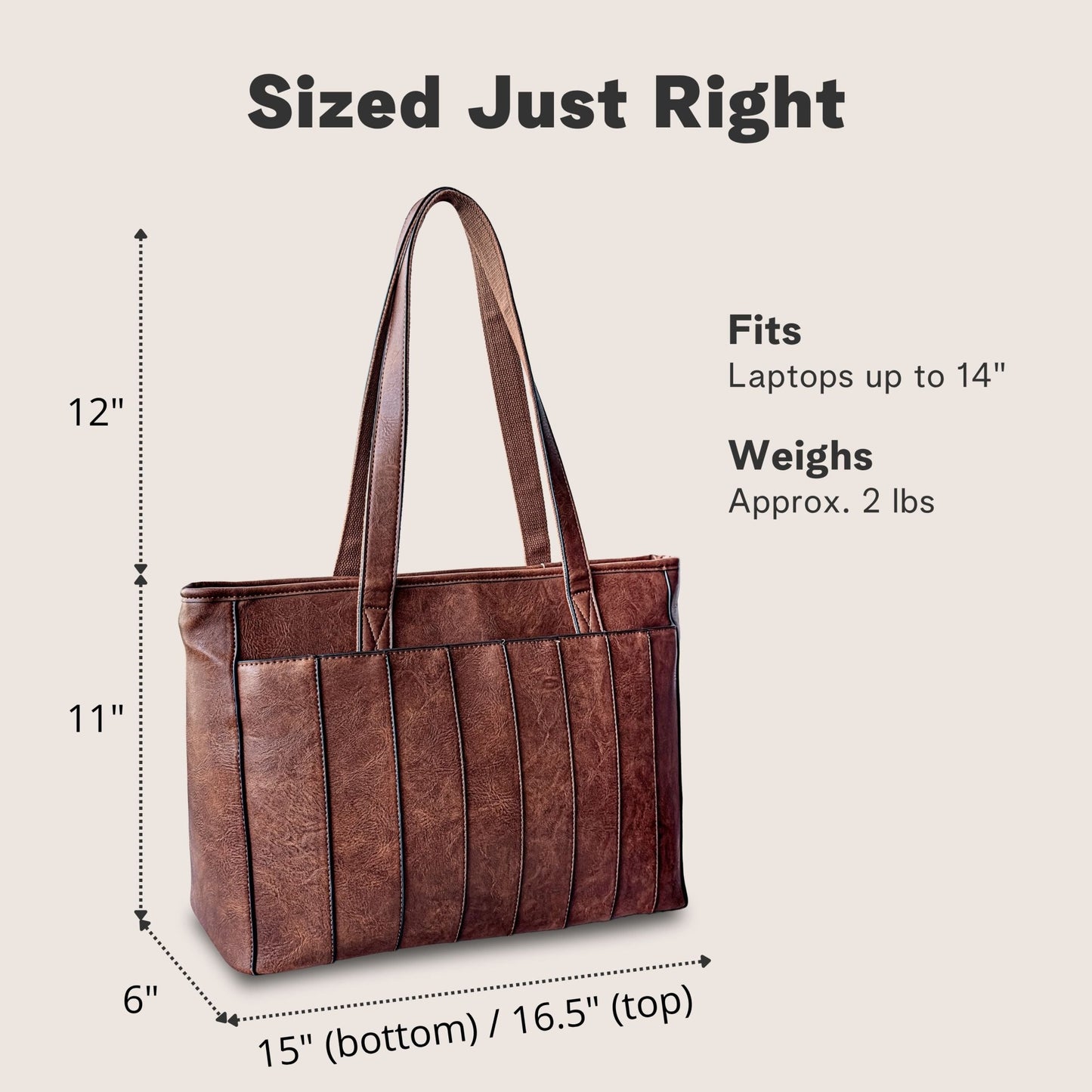 Vegan Leather Laptop Tote Bag for Women – 14 Inch Totes - Rofozzi