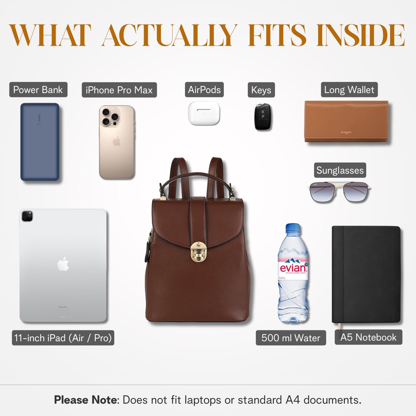 Layla Tablet Backpack, Espresso Handbags and Purses - Rofozzi