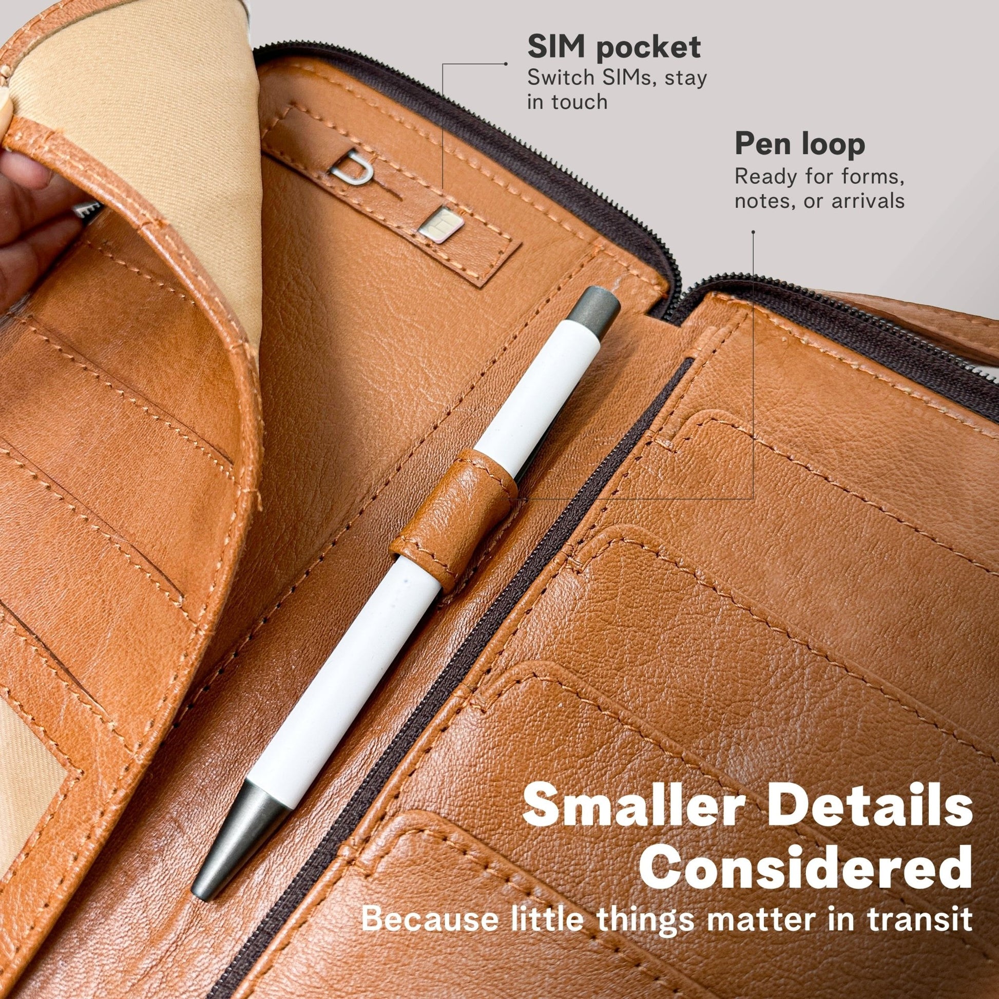 Navigator Leather Passport Holder for Travel Wallet - Rofozzi