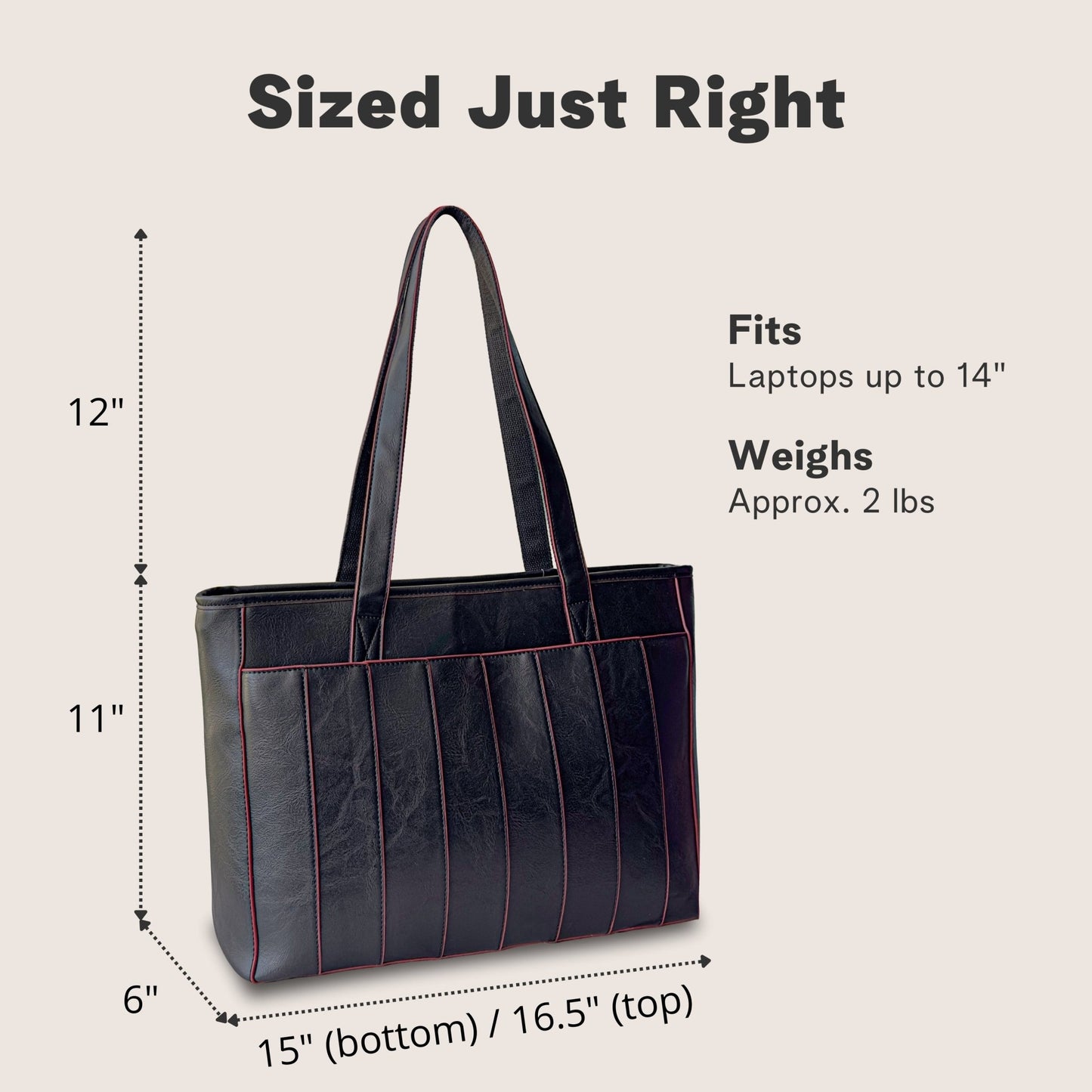 Vegan Leather Laptop Tote Bag for Women – 14 Inch Totes - Rofozzi