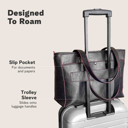 Vegan Leather Laptop Tote Bag for Women – 14 Inch Totes - Rofozzi