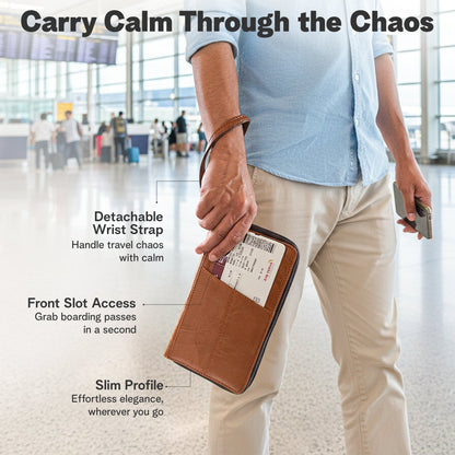 Navigator Leather Passport Holder for Travel Wallet - Rofozzi