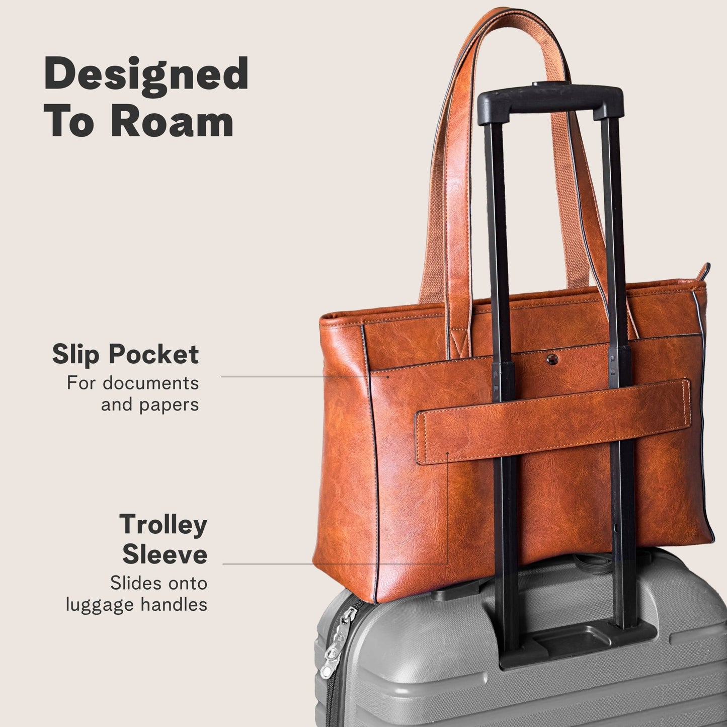 Vegan Leather Laptop Tote Bag for Women – 14 Inch Totes - Rofozzi