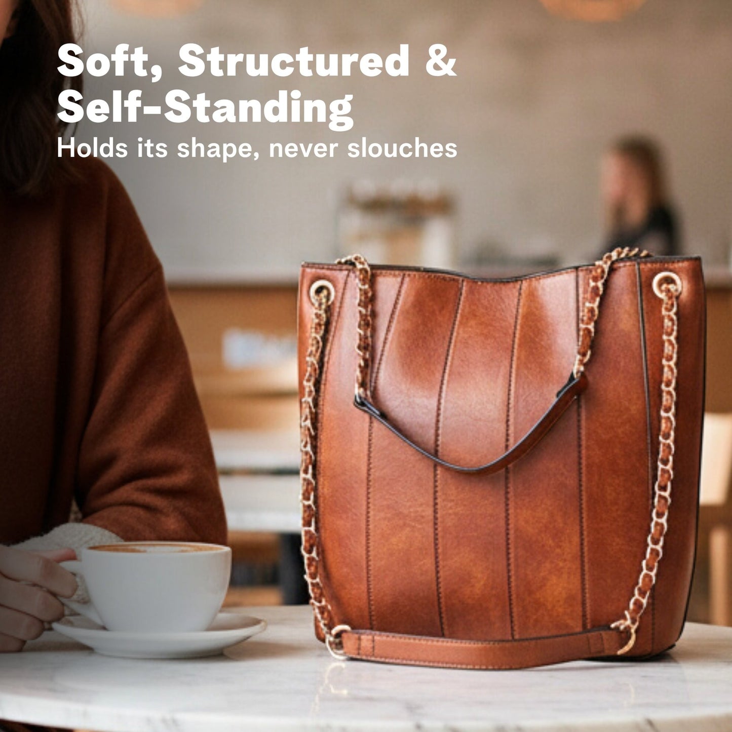 Nova Bucket Bag for Women (Brown) Handbags and Purses - Rofozzi