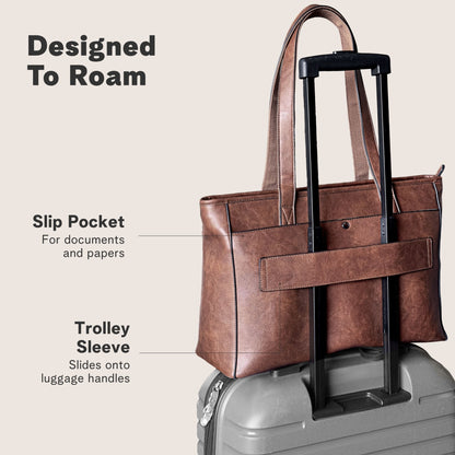 Vegan Leather Laptop Tote Bag for Women – 14 Inch Totes - Rofozzi