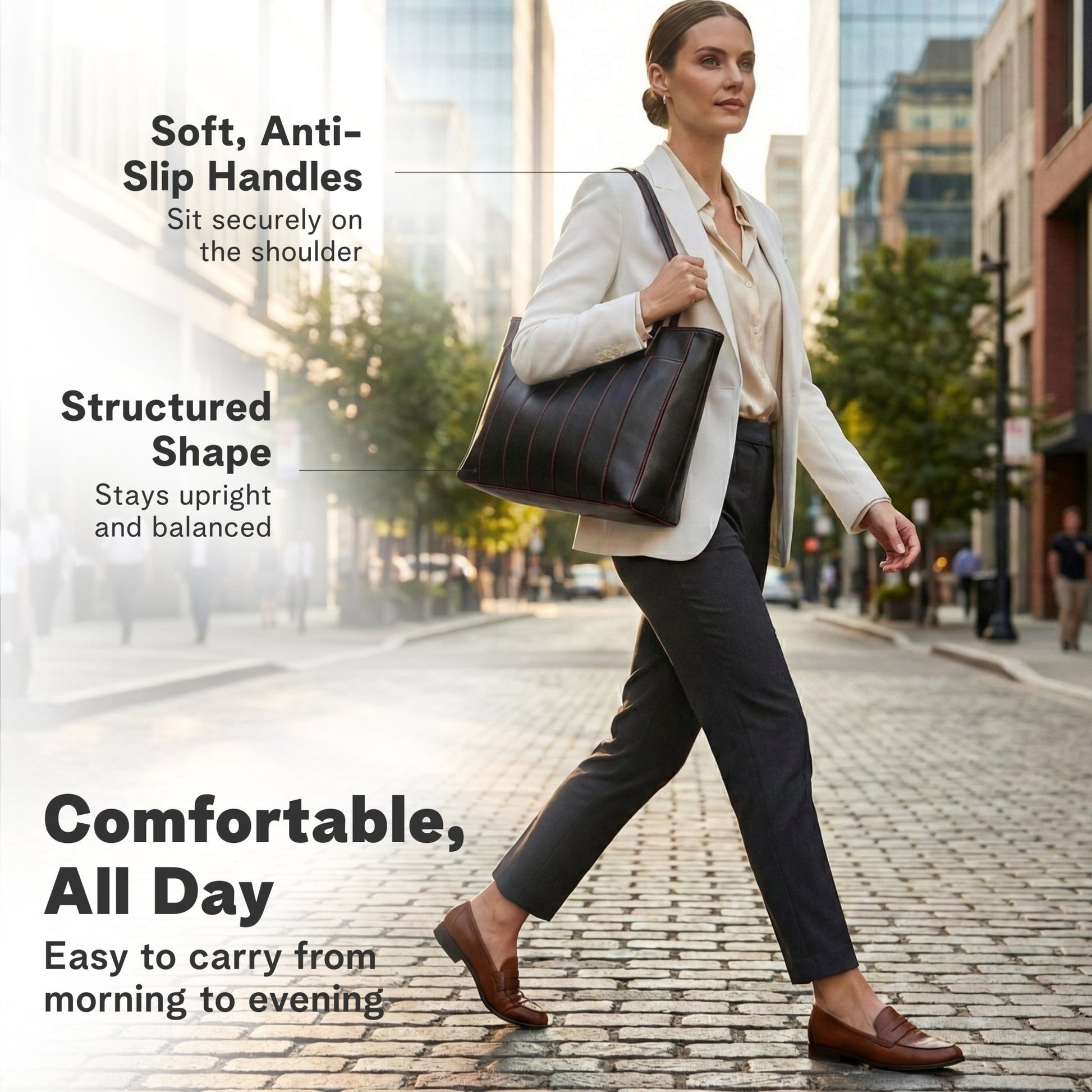 Vegan Leather Laptop Tote Bag for Women – 14 Inch Totes - Rofozzi