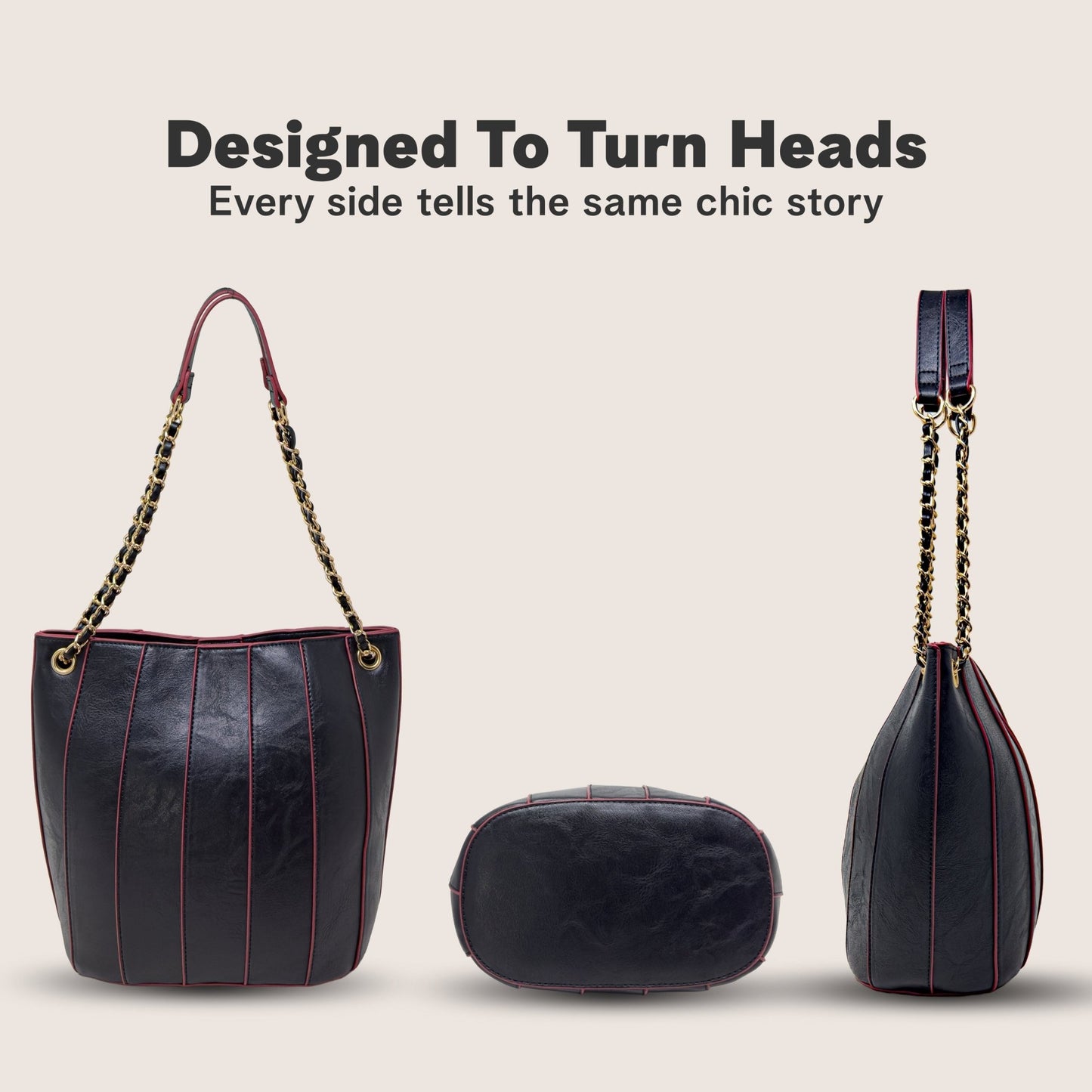 Nova Bucket Bag for Women (Black) Handbags and Purses - Rofozzi