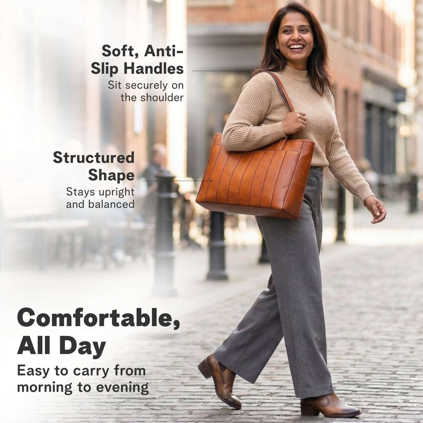 Vegan Leather Laptop Tote Bag for Women – 14 Inch Totes - Rofozzi