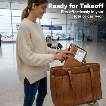 Navigator Leather Passport Holder for Travel Wallet - Rofozzi