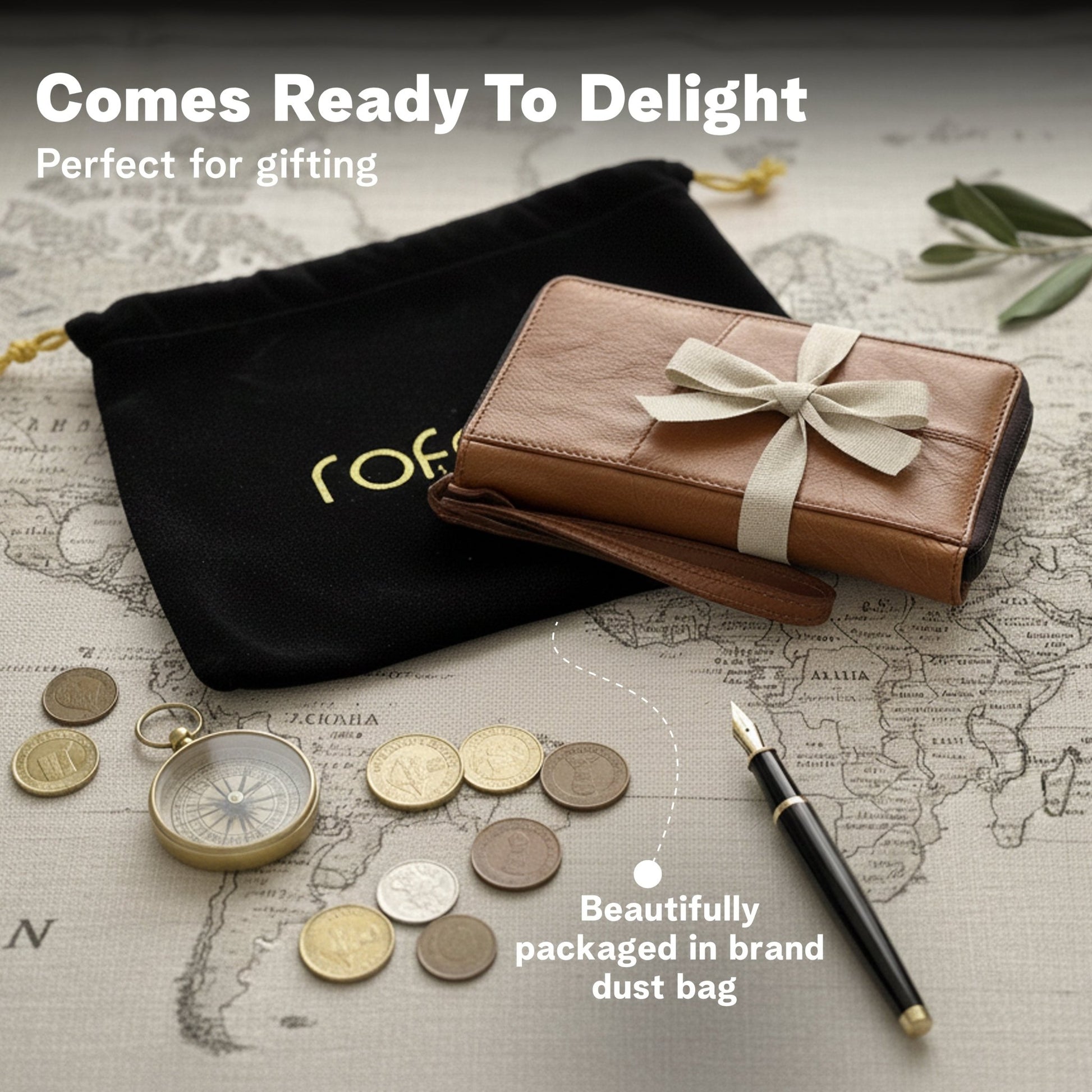 Navigator Leather Passport Holder for Travel Wallet - Rofozzi