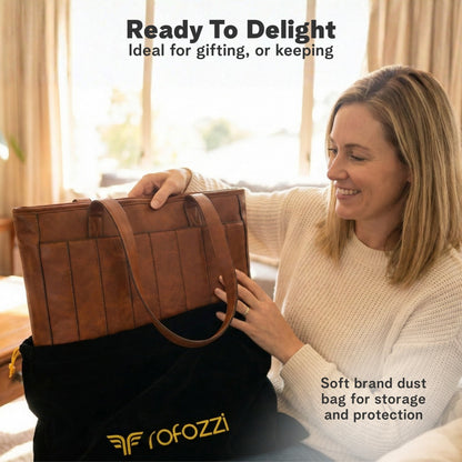 Vegan Leather Laptop Tote Bag for Women – 14 Inch Totes - Rofozzi