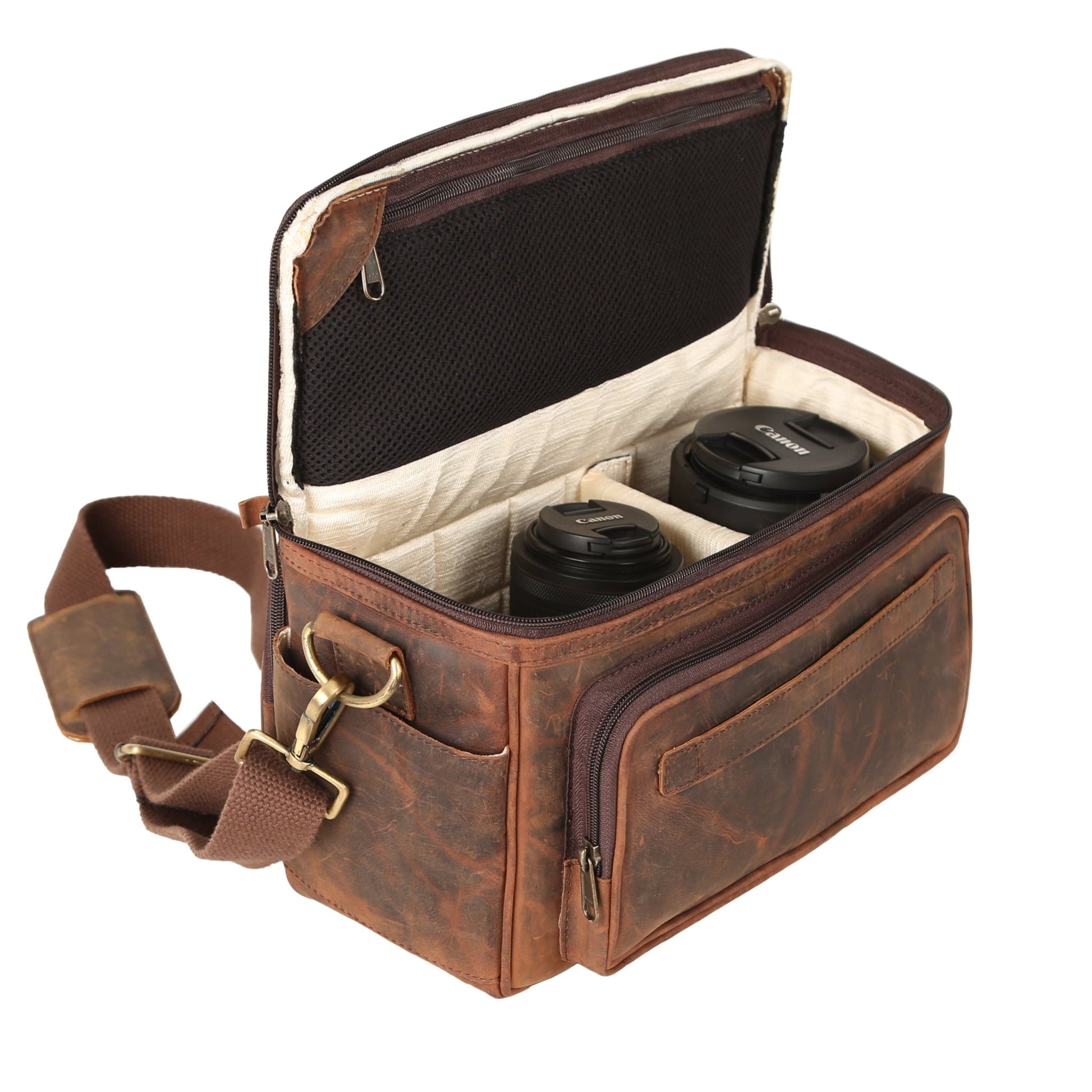 Rofozzi Ranger Vintage Full - Grain Leather Camera Messenger Bag Camera Bags - Rofozzi
