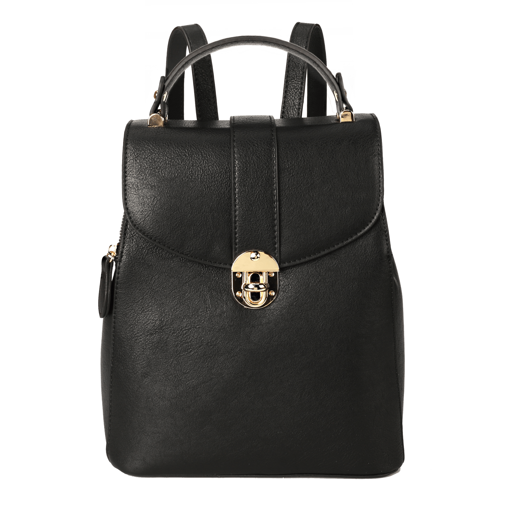 black vegan leather mini backpack Layla Small Backpack Purse