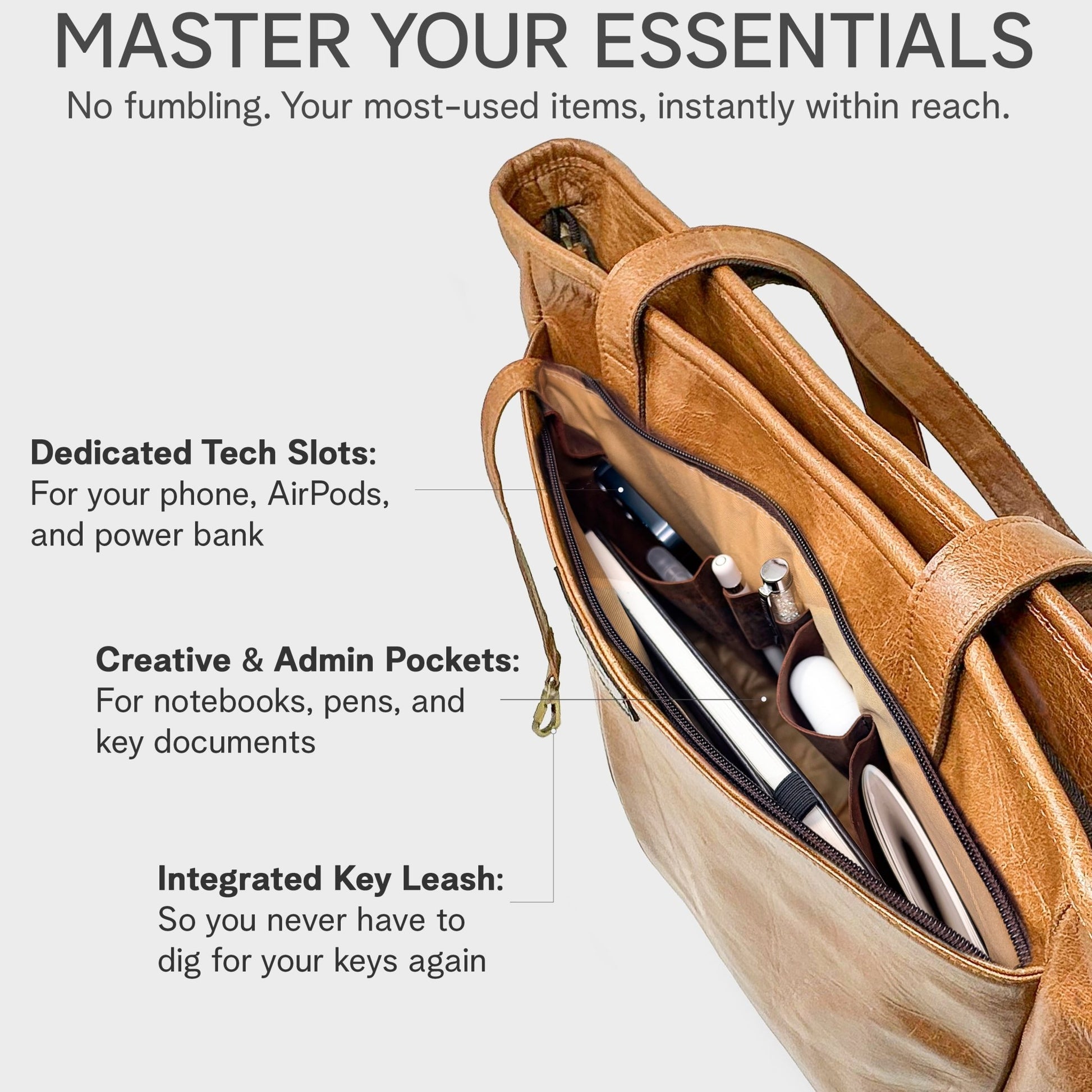 Real Leather Laptop Bag for Women Totes - Rofozzi