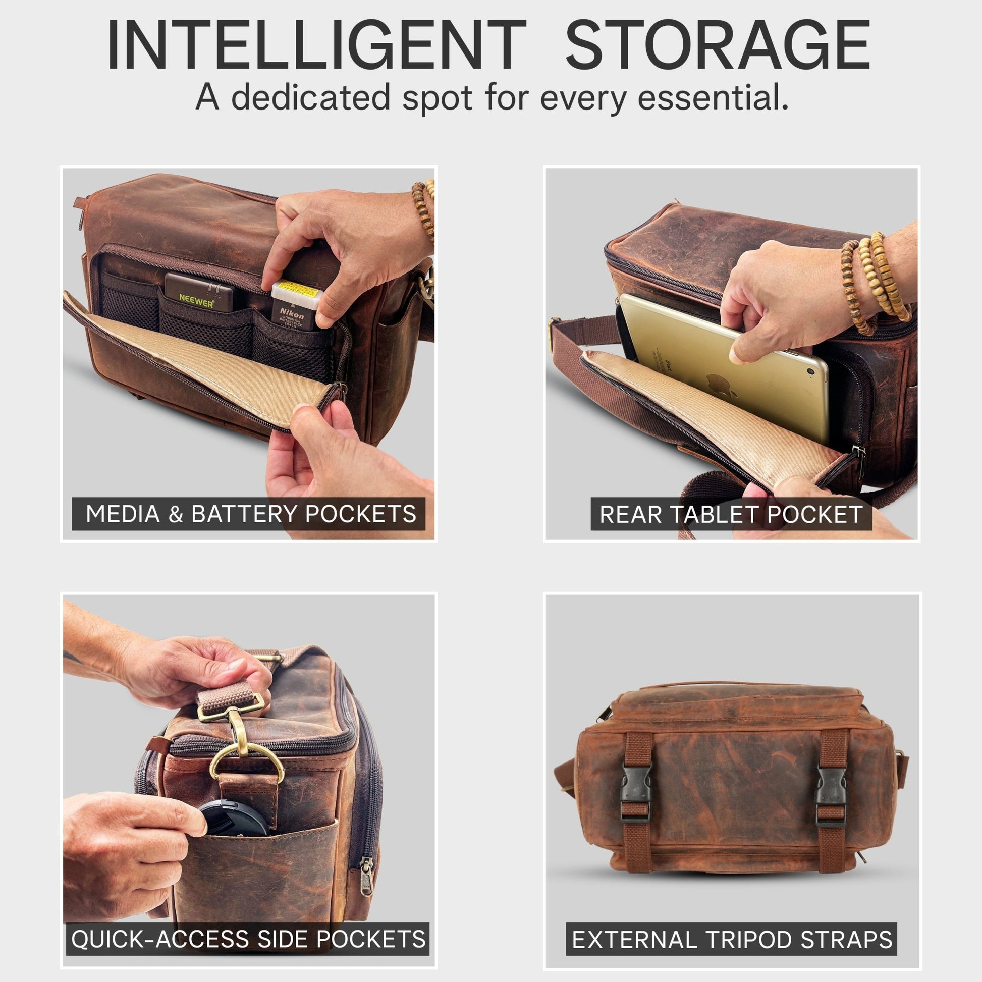 Rofozzi Ranger Vintage Full - Grain Leather Camera Messenger Bag Camera Bags - Rofozzi