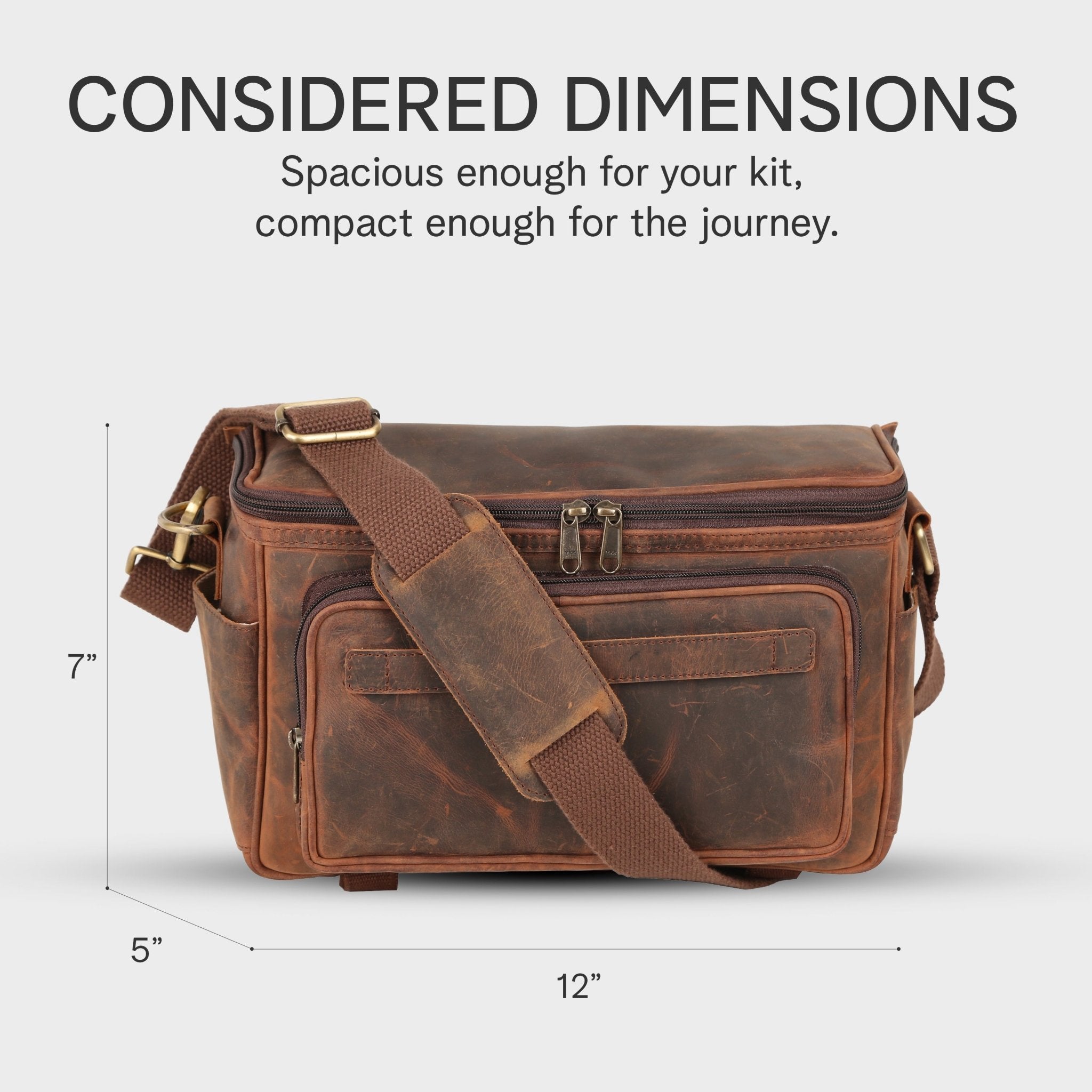 Rofozzi Ranger Vintage Full-Grain Leather Camera Messenger Bag
