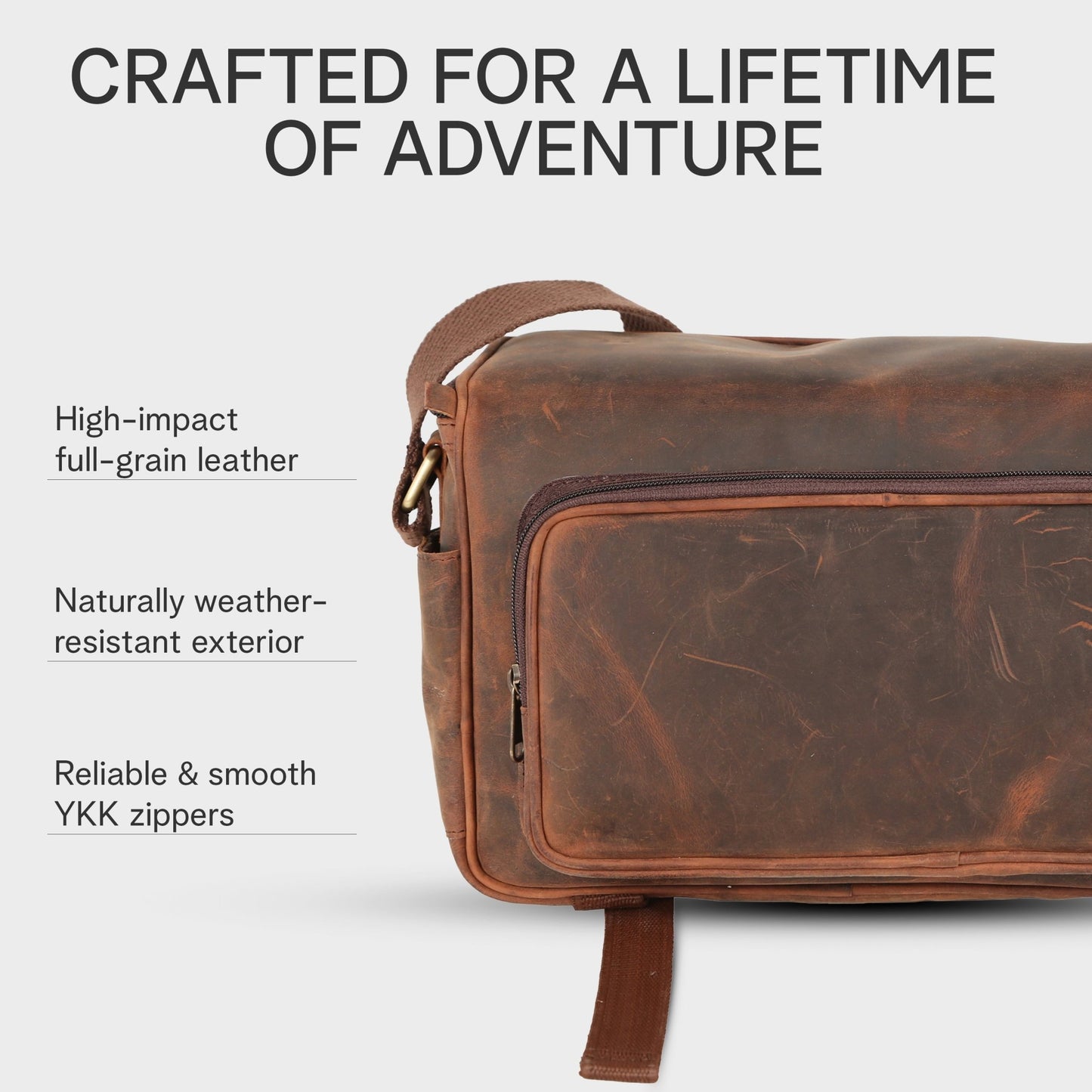 Rofozzi Ranger Vintage Full - Grain Leather Camera Messenger Bag Camera Bags - Rofozzi