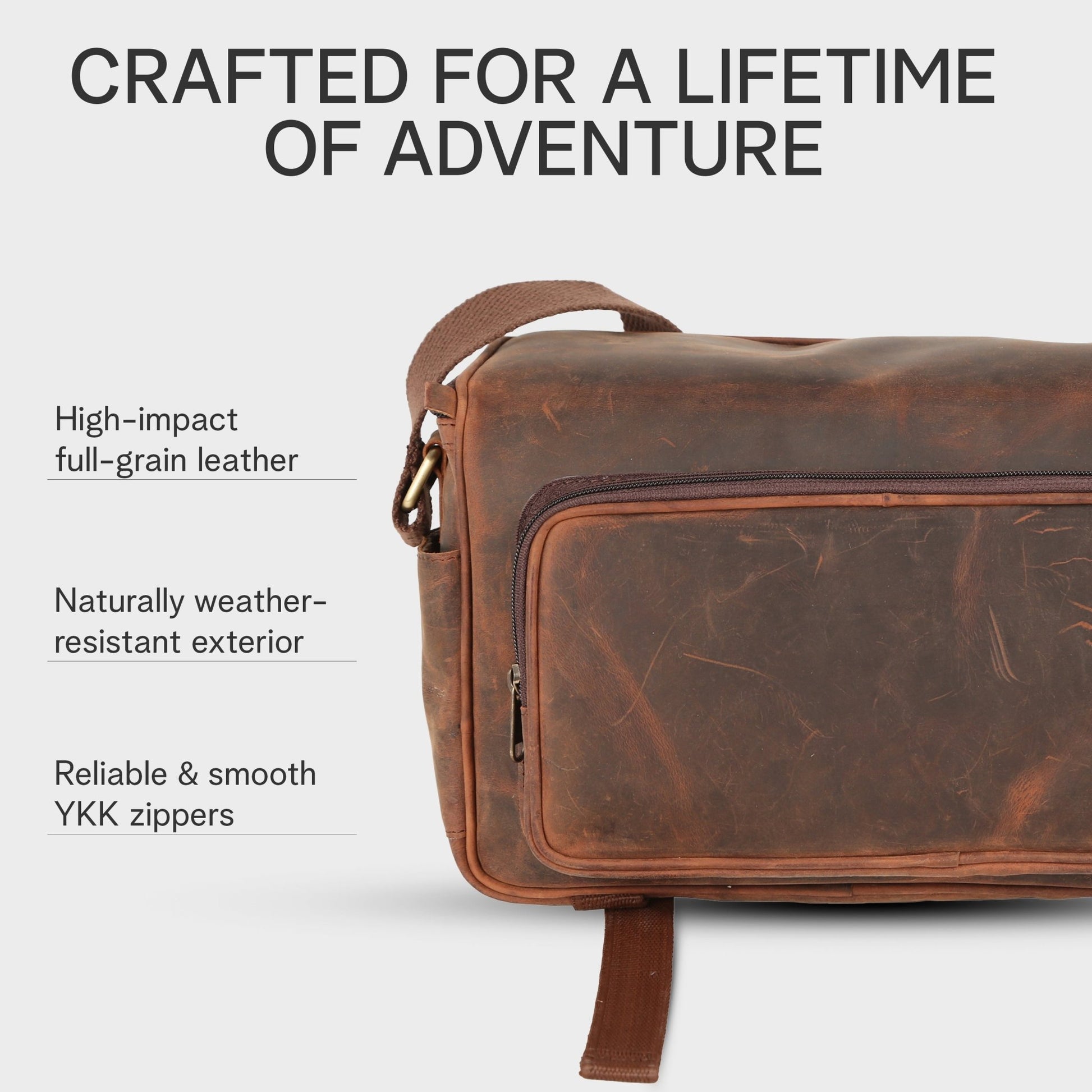 Rofozzi Ranger Vintage Full - Grain Leather Camera Messenger Bag Camera Bags - Rofozzi