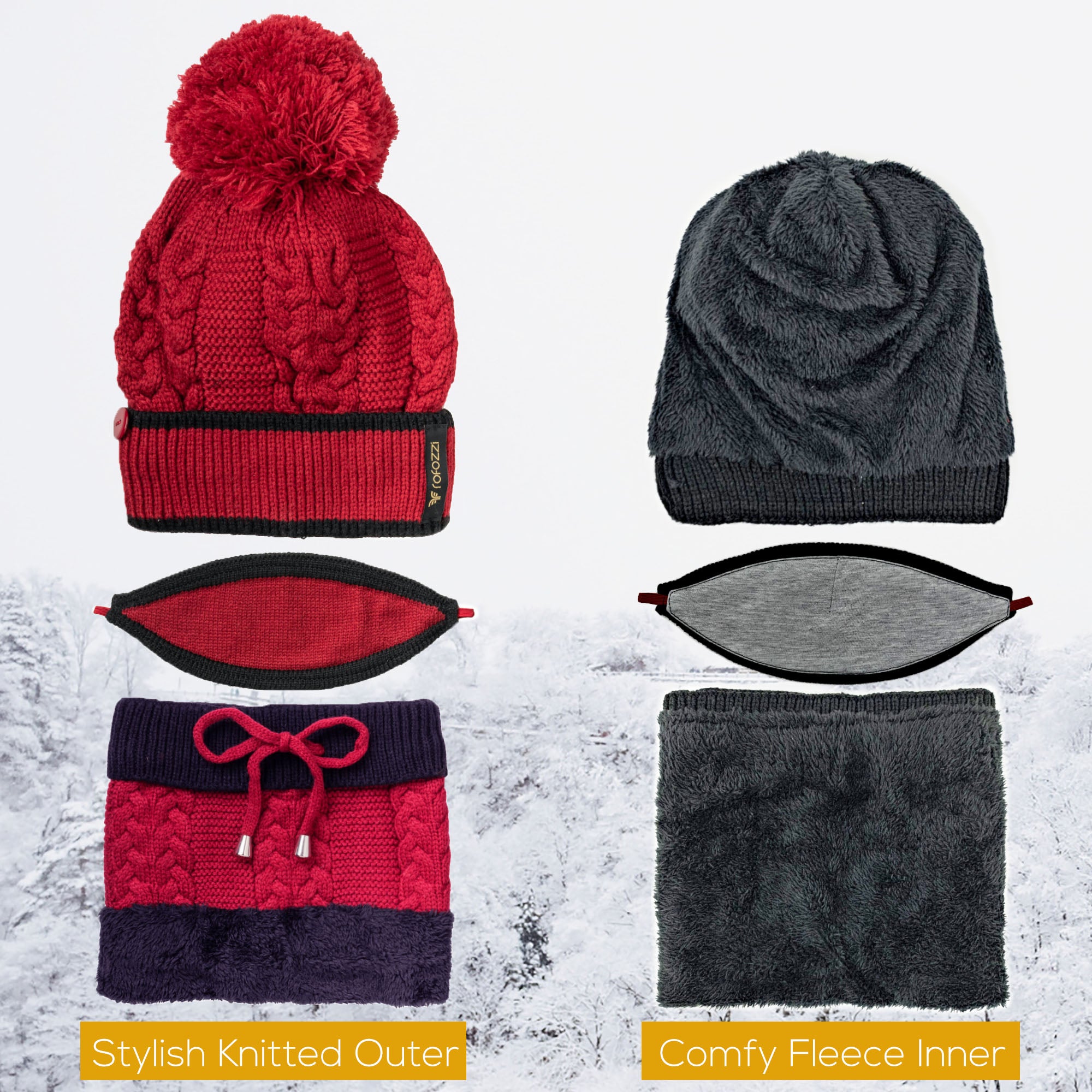 Pom-Pom Beanie Hat - Fleece and NON-Fleece Lined - LV – Beauty